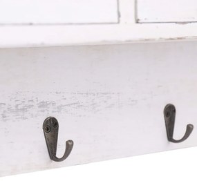 vidaXL Κρεμάστρα Τοίχου Λευκή 50 x 10 x 34 εκ. Ξύλινη