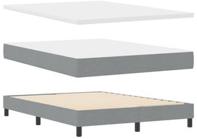 vidaXL Κρεβάτι με βάθρο και Στρώμα Ανοιχτό Γκρι 160x200 εκ Ύφασμα