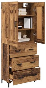 vidaXL Highboard με συρτάρι 2 pcs Παλιό Ξύλο Επεξεργασμένο ξύλο