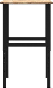 πάγκος εργασίας vidaXL 80x60x(71,5-98) cm Μασίφ Ξύλο Δρυς