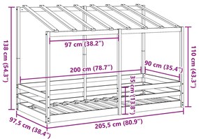 ΟΡΟΦΗ ΚΡΕΒΑΤΙΟΥ ΠΑΙΔΙΚΗ ΚΑΦΕ ΚΕΡΙΟΥ 90X200ΕΚ. ΜΑΣΙΦ ΞΥΛΟ ΠΕΥΚΟΥ 847002