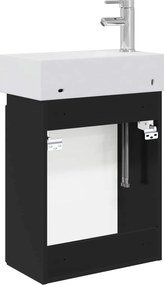 vidaXL Μονάδα μπάνιου με βρύση Μαύρο 45,5 x 25,5 x 84 εκ