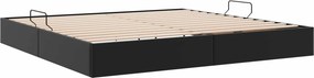 vidaXL Κρεβάτι Οθωμανικού Τύπου Μαύρο 200 x 200 cm Τεχνητό Δέρμα