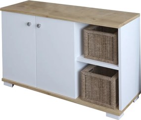Έπιπλο εισόδου Deril pakoworld λευκό-sonoma 90x33x52.5εκ