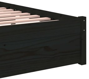 vidaXL Πλαίσιο Κρεβατιού Μαύρο 90 x 190 εκ. από Μασίφ Ξύλο Single