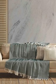 Stewehome Φυσική βαμβακερή ριγέ κουβέρτα για καναπέ 180x215 cm