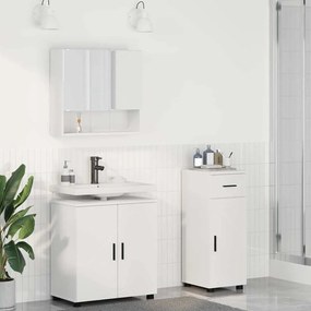 vidaXL Σετ Επίπλων Μπάνιου 3 pcs Λευκό Επεξεργασμένο ξύλο &amp; Μέταλλο