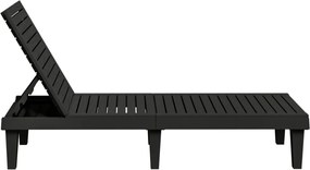 vidaXL Ξαπλώστρα Μαύρη 155 x 58 x 83 εκ. από Πολυπροπυλένιο