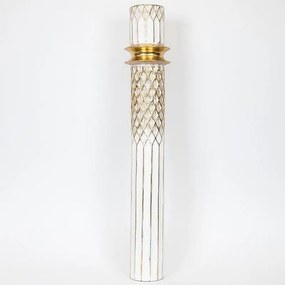 Βάζο Μεταλλικό 752-22010 15x15x88.5cm White-Gold Estheti Home Metal