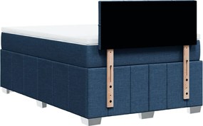 vidaXL Κρεβάτι Boxspring με Στρώμα Μπλε 120x190 εκ. Υφασμάτινο