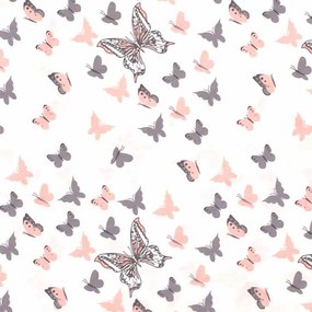 Σεντόνι Λίκνου Επίπεδο (80x110) Dimcol Butterfly 61 Coral