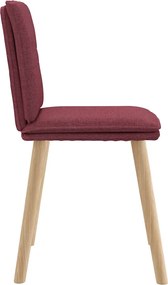 vidaXL Καρέκλες Τραπεζαρίας 4 τεμ. Μπορντό Υφασμάτινες
