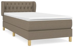 vidaXL Κρεβάτι Boxspring με Στρώμα Taupe 90x190 εκ.Υφασμάτινο