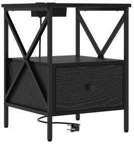 vidaXL Κομοδίνο Μαύρη δρυς 41.5 x 40.5 x 55 εκ. Επεξεργασμένο ξύλο