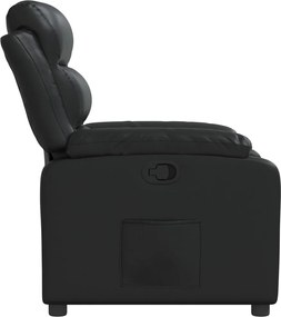 vidaXL Πολυθρόνα Ανακλινόμενη Μαύρη από Συνθετικό Δέρμα