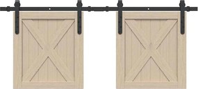 vidaXL Κιτ συρόμενης πόρτας γραφείου 122 cm από ανθρακούχο χάλυβα
