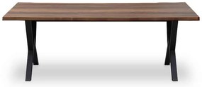 Τραπέζι Walter Megapap Mdf - μεταλλικό χρώμα καρυδί 200x100x75εκ.