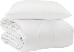 vidaXL Παπλωματοθήκη Ολόκληρης της Σεζόν 2 pcs Λευκό Μικροΐνες