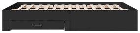 vidaXL Πλαίσιο Κρεβατιού με Συρτάρια Μαύρο 160x200 εκ Επεξεργ. Ξύλο