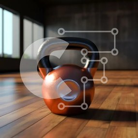 Intra Συλλεκτικό Ξύλινο Παζλ Plywood  4mm - Kettlebell σε περιβάλλον γυμναστικής Σε Ξύλινο Κουτί - Διαστάσεις: 10x10 cm – 25 κομμάτια