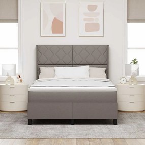vidaXL Κρεβάτι με ελατήρια με στρώμα Taupe 140 x 190 cm ύφασμα