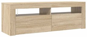vidaXL Έπιπλο Τηλεόρασης με LED Sonoma Δρυς 120x35x40 εκ.