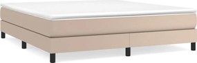 vidaXL Κρεβάτι Boxspring με Στρώμα Καπουτσίνο 180x200 εκ. Συνθ. Δέρμα