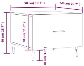 Τραπεζάκια Σαλονιού 2 τεμ. Γκρι Σκυροδ. 50x50x40 εκ. Επεξ. Ξύλο - Γκρι