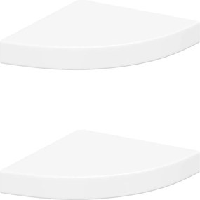 vidaXL Ράφια Τοίχου Γωνιακά 2 τεμ. Άσπρα 25x25x3,8 εκ. MDF