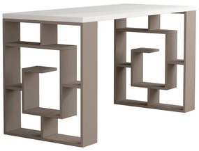 Γραφείο Labirent σε Λευκό - Μόκα 140x60x75 εκ. 140x60x75 εκ.