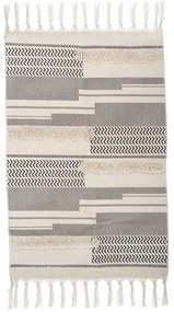 Χαλί Υφασμάτινο Polycotton Εκρού-Μαύρο 60x90εκ. iliadis 90224