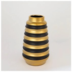 Βάζο Κεραμικό Μαύρο &amp; Χρυσό 14x14x25cm 752-20068 Estheti-752-20068-Μαύρο-Χρυσό 752-20068