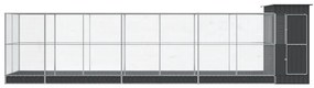 vidaXL Κλουβί με Επέκταση Ασημένιο 830x203x216 εκ. Ατσάλινο
