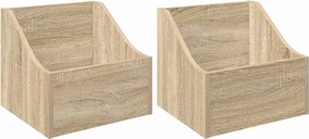 vidaXL Κουτί LP 2 τμχ. Sonoma Δρυς 37 x 33 x 32 εκ. Επεξεργασμένο Ξύλο