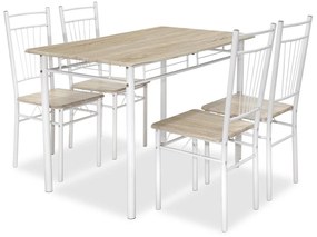 Dining set Roza 5pcs color sonoma - legs white gloss 120x70x75cm 120x70x75 εκ.