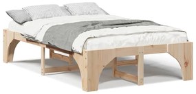 vidaXL Κρεβάτι δαπέδου με αποθήκευση Καφέ 120 x 190 cm Ξύλο πεύκου
