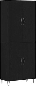 vidaXL Highboard 2 pcs Μαύρη Οξυά Μηχανική ξυλεία και γυαλί