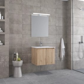 Royal Bath Madrid 60 Walnut-2 - Έπιπλο Μπάνιου Με Νιπτήρα &amp; Καθρέπτη