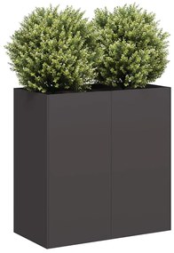 Ζαρντινιέρα Μαύρη 80x40x80 εκ. από Χάλυβα Ψυχρής Έλασης