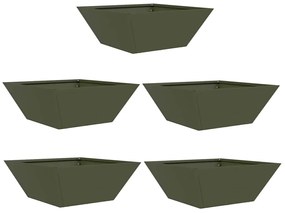 vidaXL Σετ Γλάστρες Κωδ. Κήπου 5 τεμ Ελιάς 40x40x15 εκ Ατσάλι