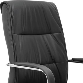 Καρέκλα γραφείου διευθυντική Matteo Megapap από τεχνόδερμα χρώμα μαύρο 60x66x105/115εκ.