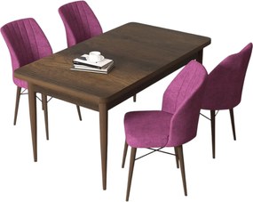 Dining Table &amp; Chairs Set (5 Pieces) Arp - Baroque, Purple Baroque
Purple