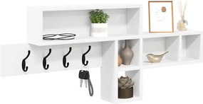 vidaXL Τοίχου Κρεμάστρα Επιτοίχιο Λευκό 100 x 12 x 43,5 εκ