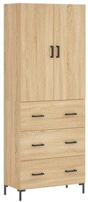 vidaXL Ντουλάπι Sonoma δρυς 69,5 x 34 x 180 εκ. από Επεξεργασμένο Ξύλο