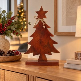 ΔΙΑΚΌΣΜΗΣΗ &amp; DECO ΣΕ ΕΟΡΤΑΣΤΙΚΌ ΠΝΕΎΜΑ XMAS TREE WOOD H40CM WALNUT A68100150