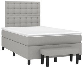 ΚΡΕΒΑΤΙ BOXSPRING ΜΕ ΣΤΡΩΜΑ ΑΝΟΙΧΤΟ ΓΚΡΙ 120X190 ΕΚ. ΥΦΑΣΜΑΤΙΝΟ 3270383