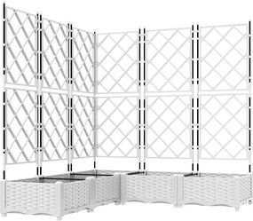 vidaXL Γλάστρα Κήπου 5 τμχ. Λευκό 120 x 120 x 125,5 εκ. PP