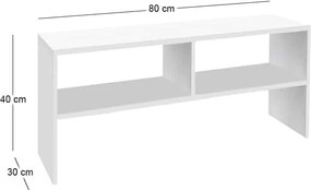 Έπιπλο τηλεόρασης Beirut Megapap χρώμα λευκό 80x30x40εκ.