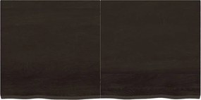 vidaXL Επιφάνεια Τραπεζιού Σκούρο Καφέ 120x60x(2-4)εκ Επεξ. Μασίφ Δρυς