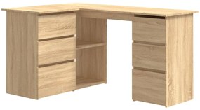 vidaXL Γραφείο Γωνιακό Sonoma Δρυς 145 x 100 x 76 εκ. από Επεξ. Ξύλο